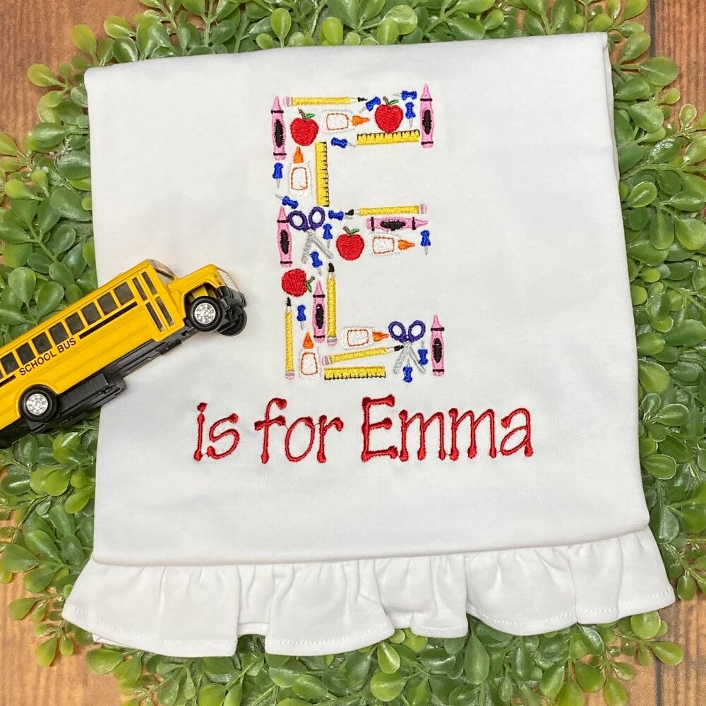 Made to order Applique Back to school shirt